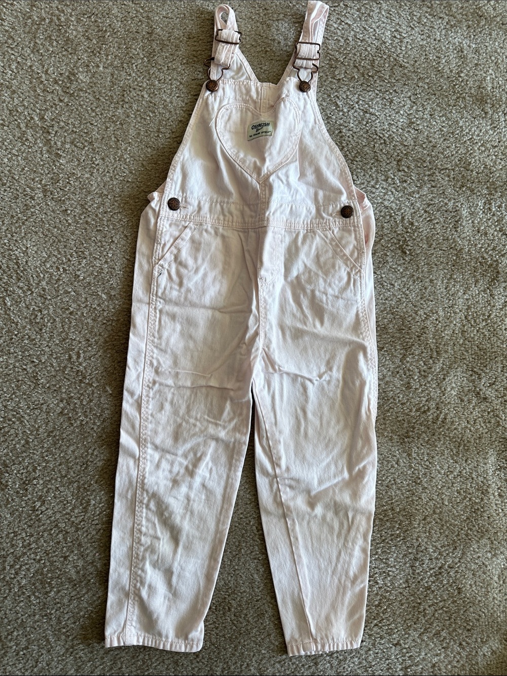 OshKosh B'gosh Pale Pink Girls' Overalls